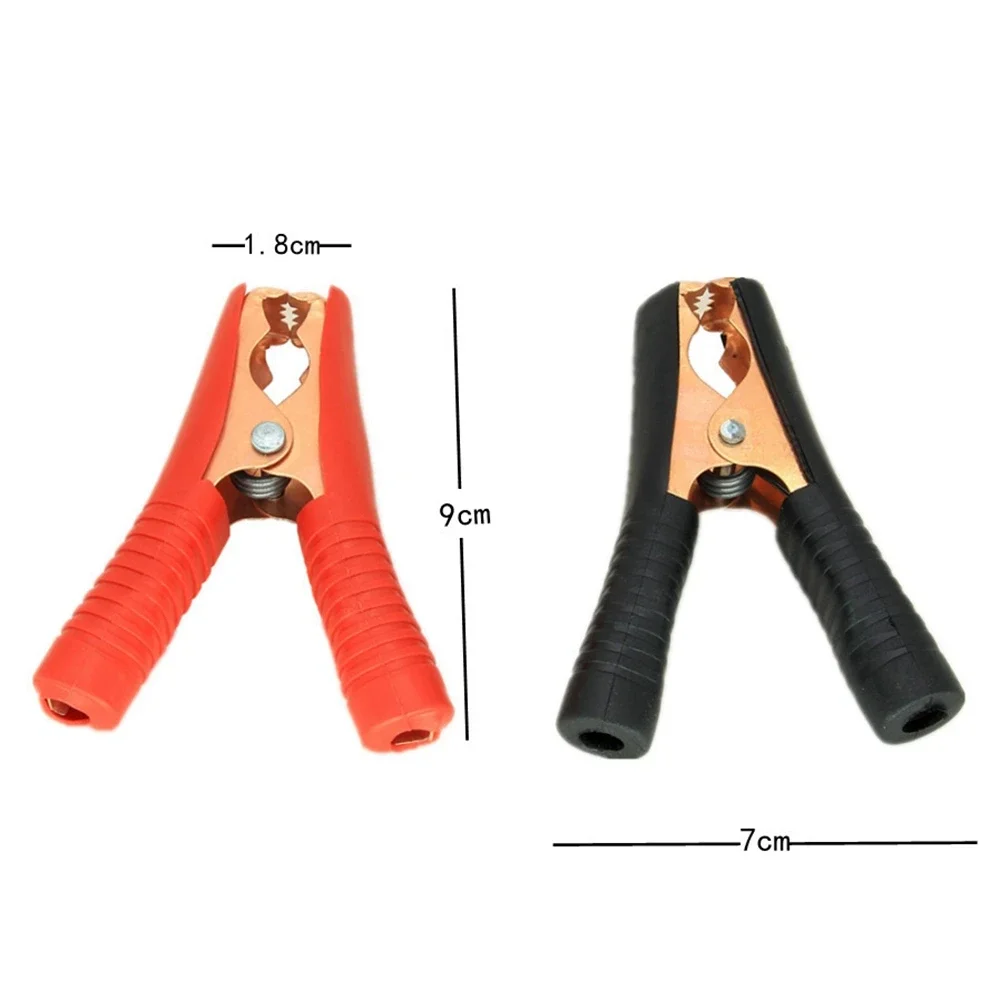 2PCS 100A Small Cable Battery Alligator Clips Hot Copper-Plated All-Inclusive Black And Red Spring Car Crocodile Clamps