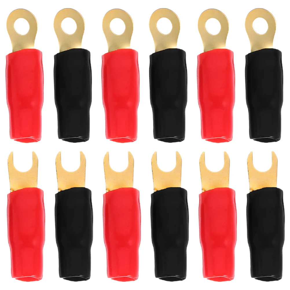 

6Pairs Speaker Wire Connectors Terminal Insulating Sleeves Safe Current Transfer Multifunctional Car Audio Electrical Connectors