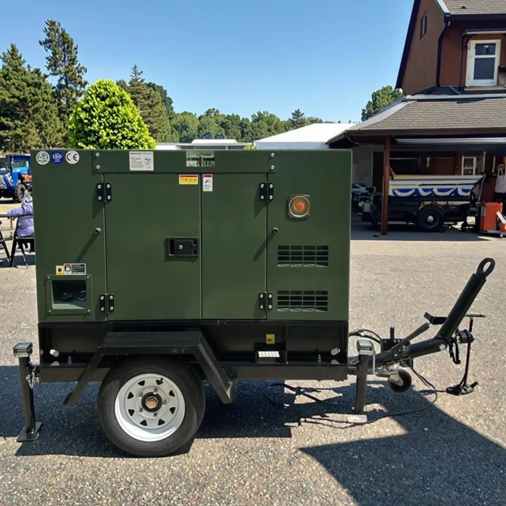 With Perkins Ricardo Cummins Generator 10kva 15kva 20kva 30kva 50kva 100kw 200kva Mobile Movable Trailer Generator