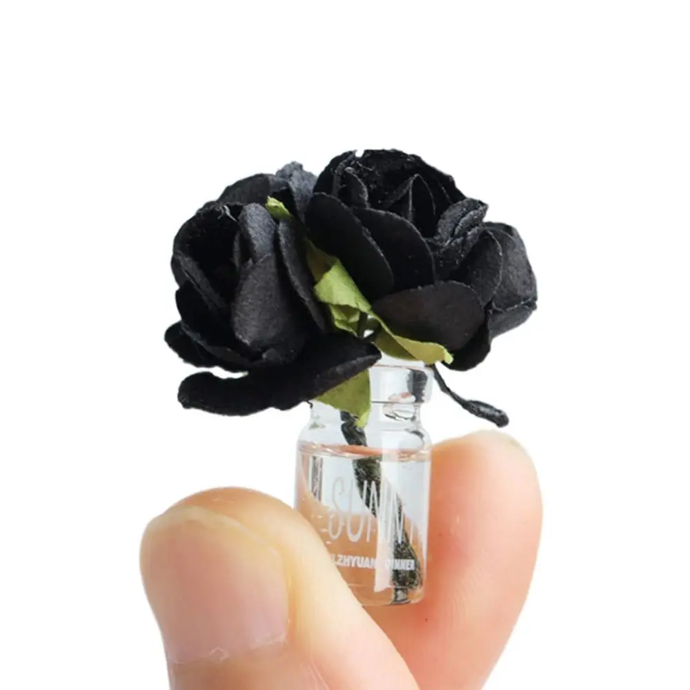 Gift 1/6 1/8 1/12 Dollhouse Flower Vase Multicolor Rose Daisy Miniature Rose Bouquet Doll Accessories Ornament Micro Vase Flower