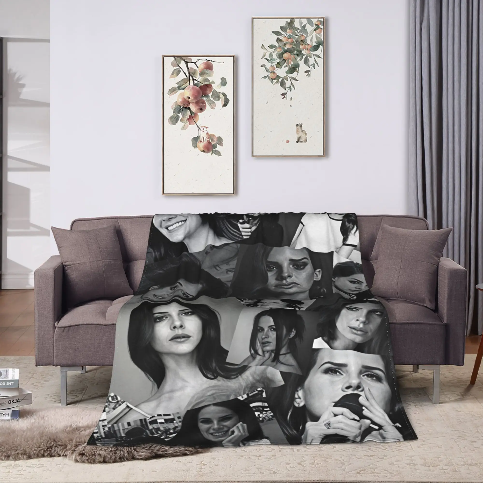 Warm Soft Blankets Decorative Hot Singer Lana Del Rey Throw Blanket  Flannel Bedspread For Couch Chair Novelty Sofa Bed Cover