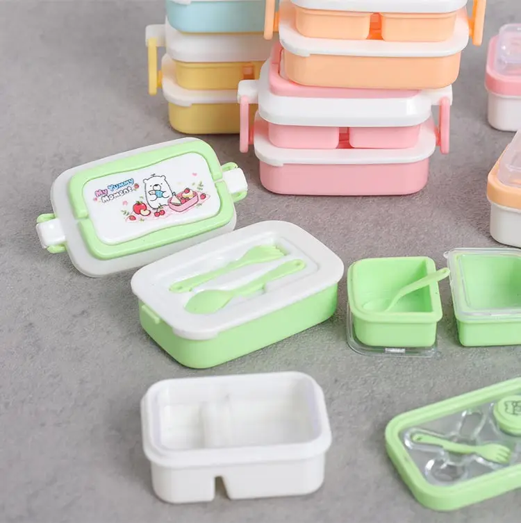 DIY Mini Doppelschichtige Lunchbox im Maßstab 1:12, Niedliche Essensbox für Puppenhaus-Miniatur-Lebensmittelaufbewahrung – Detail 5