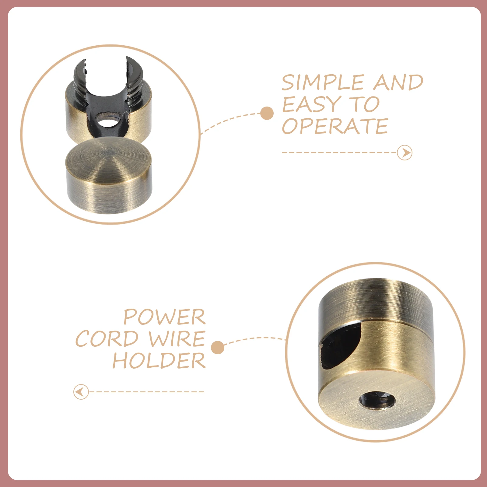 

2pcs Power Cord Strain Relief Hooks Aluminum Bronze Cable Fixing Swag Hooks for Chandeliers Pendant Lights Ceiling Hanging