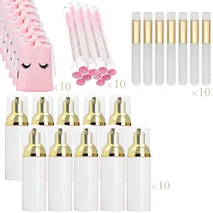 40 pçs terno 60ml garrafa vazia cílios shampoo cuidados ferramenta de maquiagem viagem dispensador de espuma garrafa plástico limpador sabão cuidados 10 principais vendas frasco espuma pestanas - №9