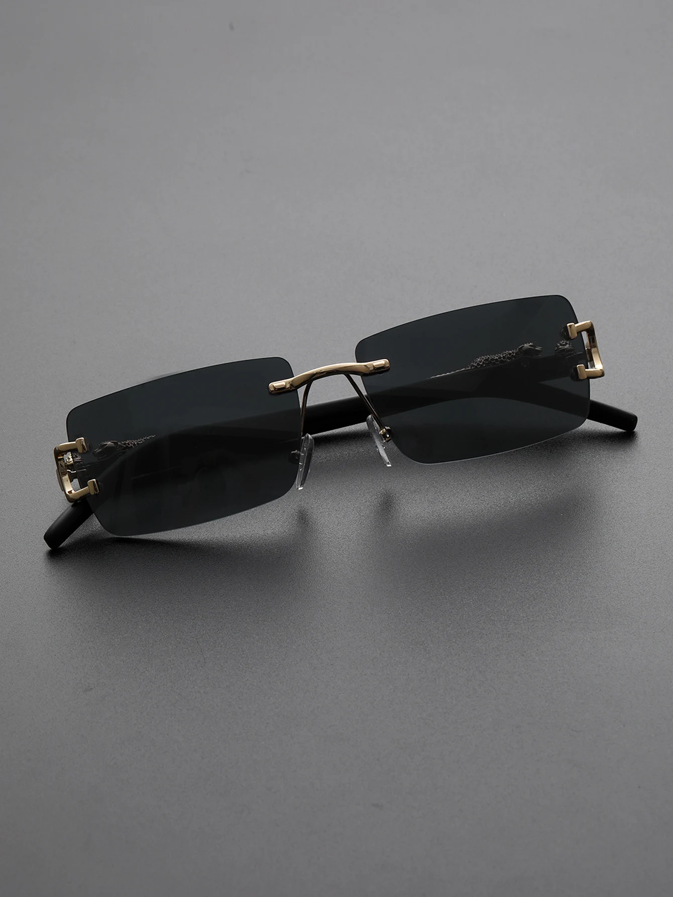 1 Pc Fashionable Trendy Frameless Rectangular Personalized Sunglasses For Daily Life