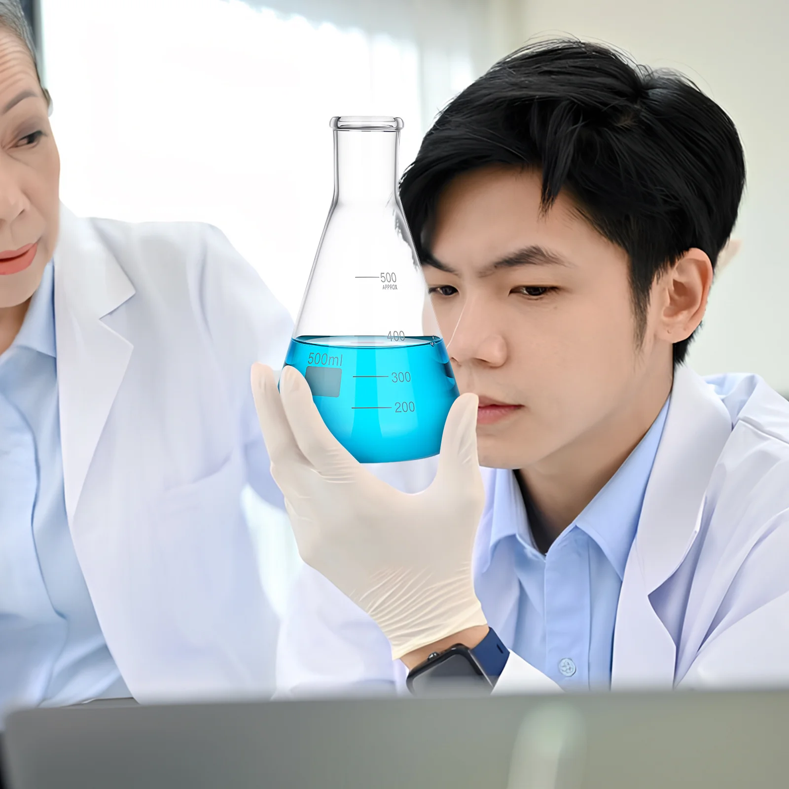 

Flat Bottom Glass Erlenmeyer Flask Thickened Large Capacity Laboratory Glass Flask for Steam Distillation Boiling