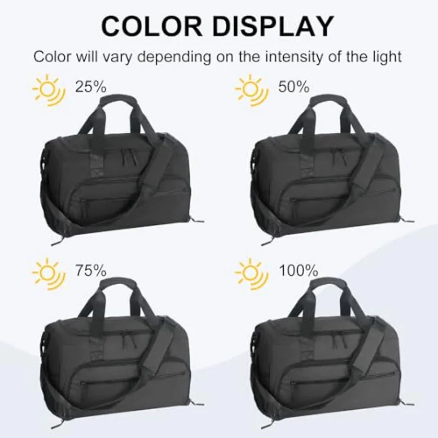 Gym Bag for Men Women, Sports Duffle Bag with Wet Pocket and Shoes Compartment, Water Resistant Overnight Weekender Bag Duffel view 5