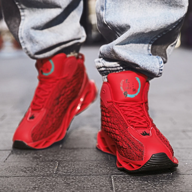 

Camouflage Graffiti Blade Warrior Men's Shoes High Help Thick Bottom Functional Wind Shoes Men's Trendy Breathable Casual Runnin