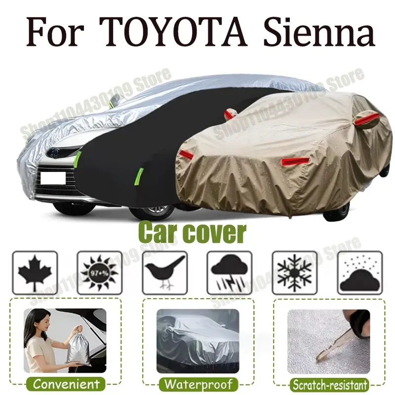 

For TOYOTA Sienna Car Full Car Covers Outdoor Sun Anti UV Rain Snow Dust Protection Oxford Cloth Accessories