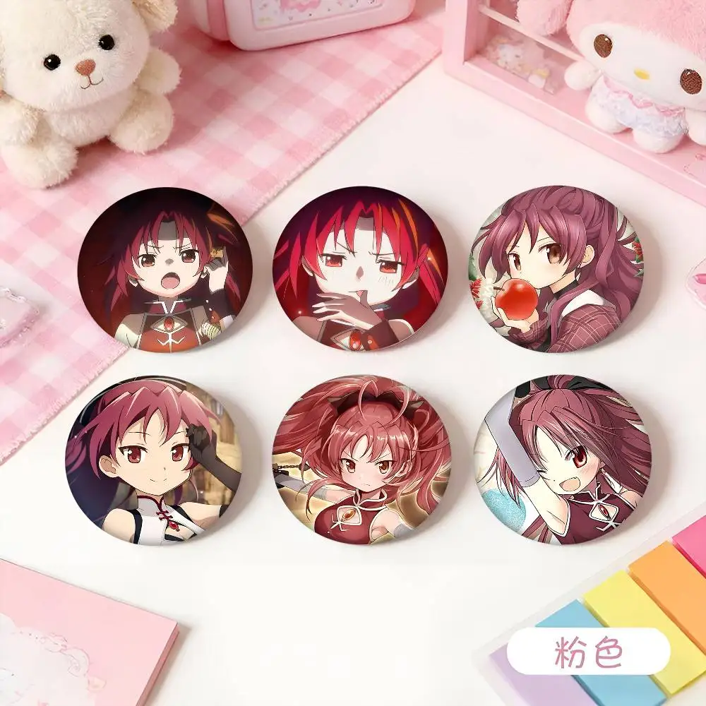 1pc Kyoko Sakura Cartoon Style Badge Brooches On Backpack Decoration Round Enamel Pins For Accessorys