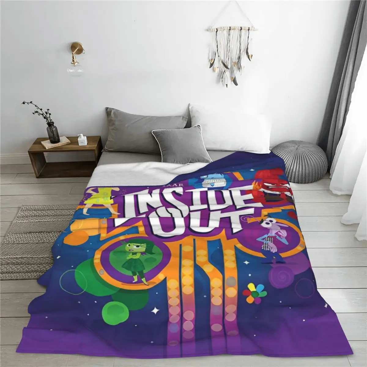 Inside Out Emotions Group Blankets Cartoon Anime Wool Throw Blanket Bed Sofa Decoration Soft Warm Bedsprea