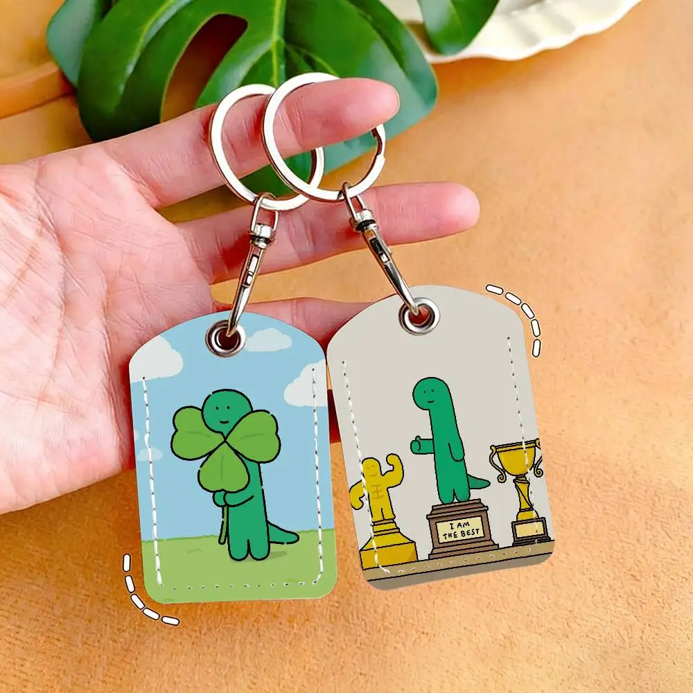 Cartoon J-JogumanS Dinosaur Card Holder Keychain Key Ring Door Lock Access Protective Case For Security Gift