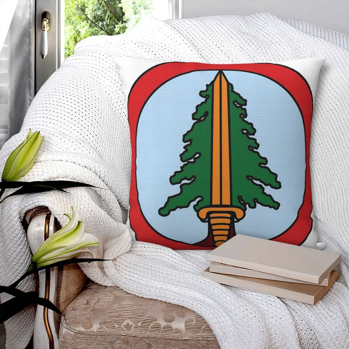 Book House Boys Badge Twin Peaks Square Pillowcase Pillow Cover Polyester Cushion Comfort Throw Pillow for Home Living Room