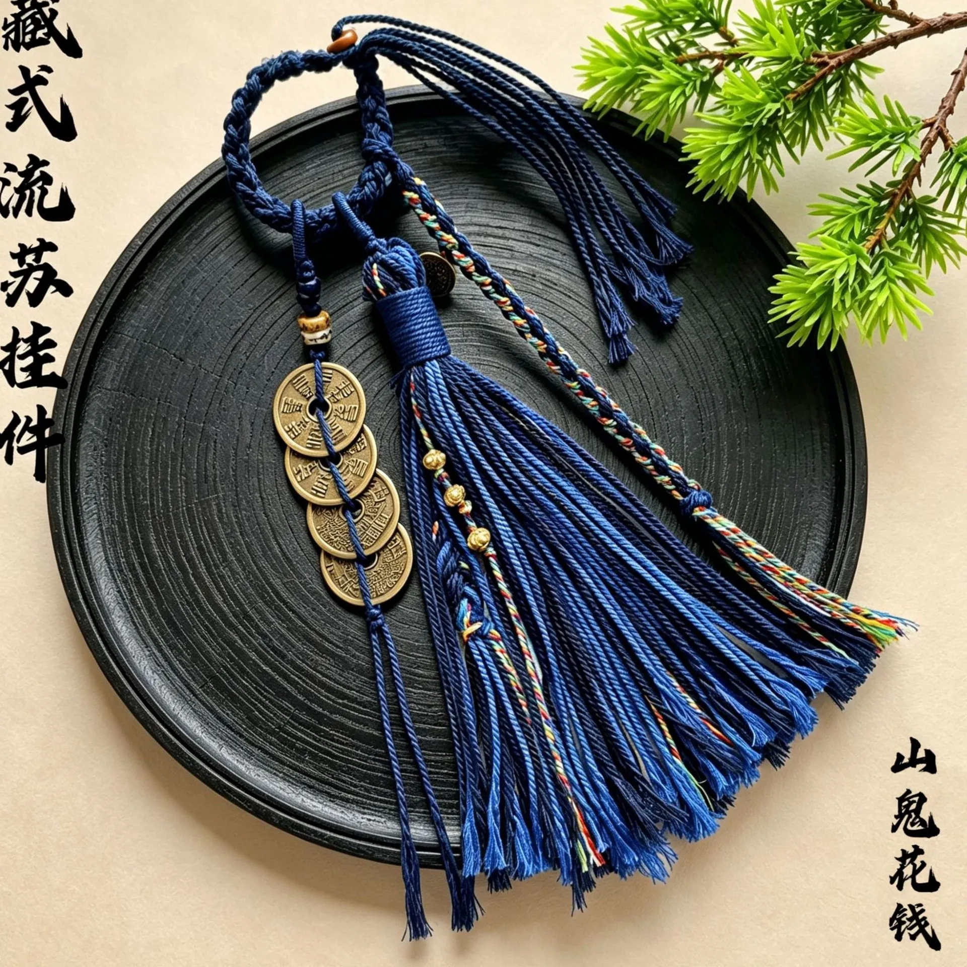 Luck Bracelet Hand String Tibetan Decorative Tassel Dunhuang Feitian Braided Rope Pendant Decorative Tassel Accessories Diy Text