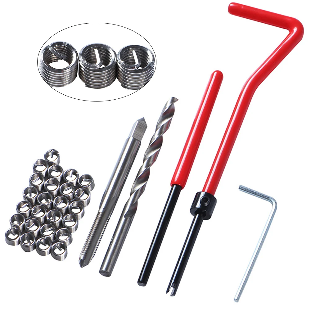 

30 Pcs Thread Helicoil Repair Kit Metric M5 Insert Installation Kit Tool for Automotive Repairs