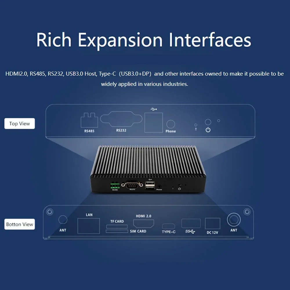 RK3399Pro Embedded Computer 6-Core 64-Bit Processor Ultra-Strong NPU AI Performance 4K Rich Expansion Interfaces Multiple OS