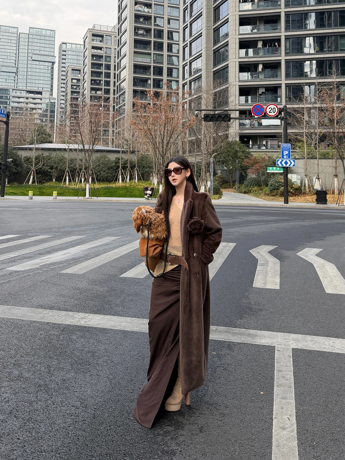 

Шикарное пальто ChiclyNana Thiened с двойным рядом пуговиц, длинное, свободного кроя, женское, из искусственного меха, с цветочным узором, легко чистится, теплое