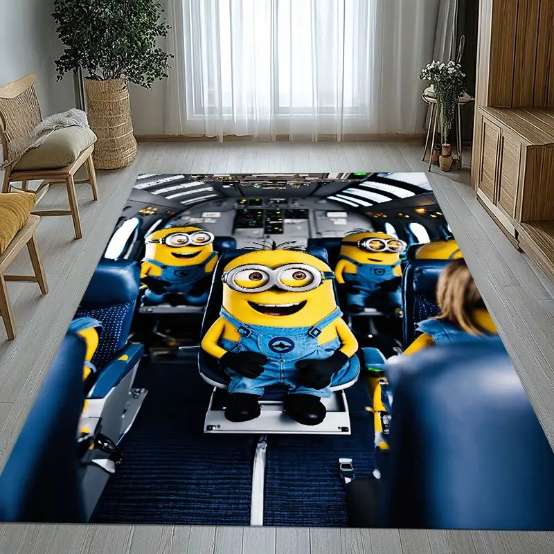 Funny Cute M-Minions Cartoon Soft Non-Slip Large Area Rug for Living Room,Bedroom Playroom Carpet Mat for Sofa,Home Decor Gift