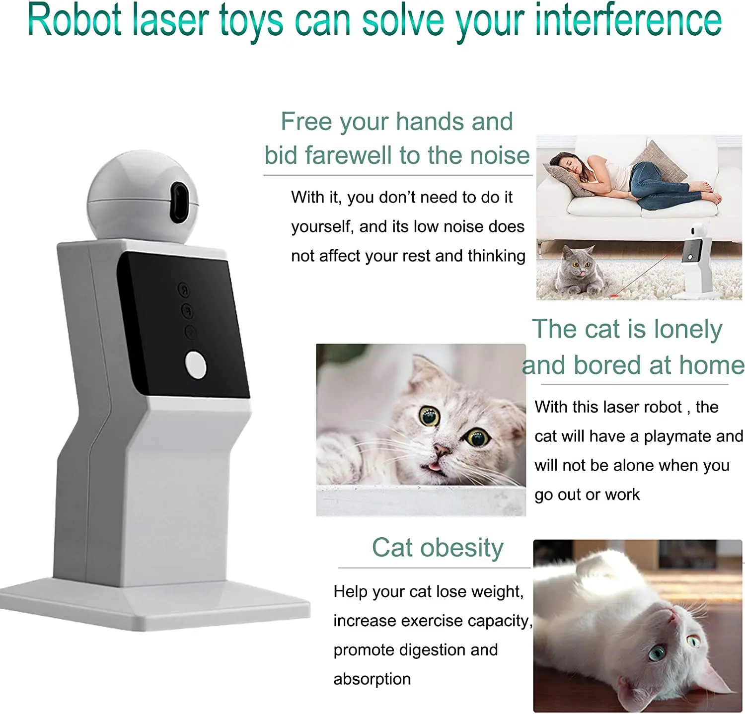 oneself Cat Laser Toy Automatic,Kittens,Dogs,Cat Red Dot Exercising Toy,Random Moving Interactive Laser Cat Toy for Indoor Cats,