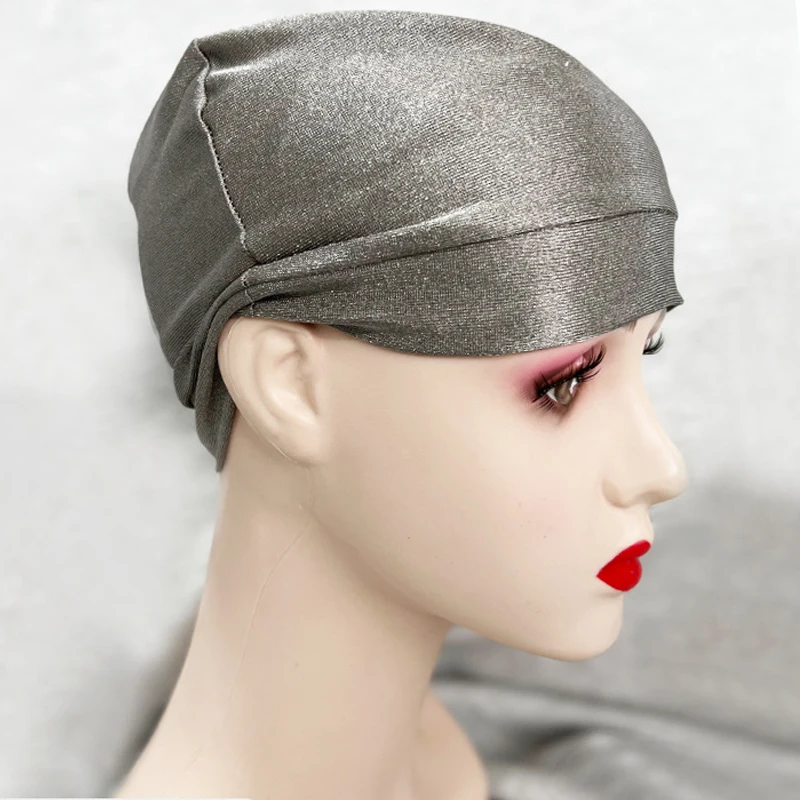 M/L Silver Fiber Anti Radiation Cap Work Computers Electromagnetic Wave Rfid Shielding EMF Protection Hat Liner Beanies Unisex