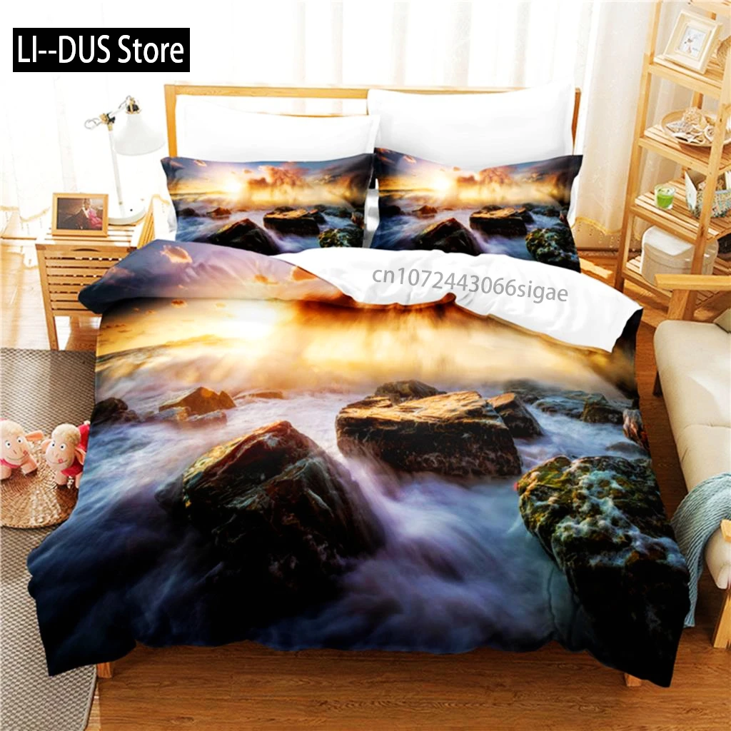 

Mountains And Rivers Bedding Set Duvet Cover Set 3d Bedding Digital Printing Queen Size Bedding Set Fashion Design