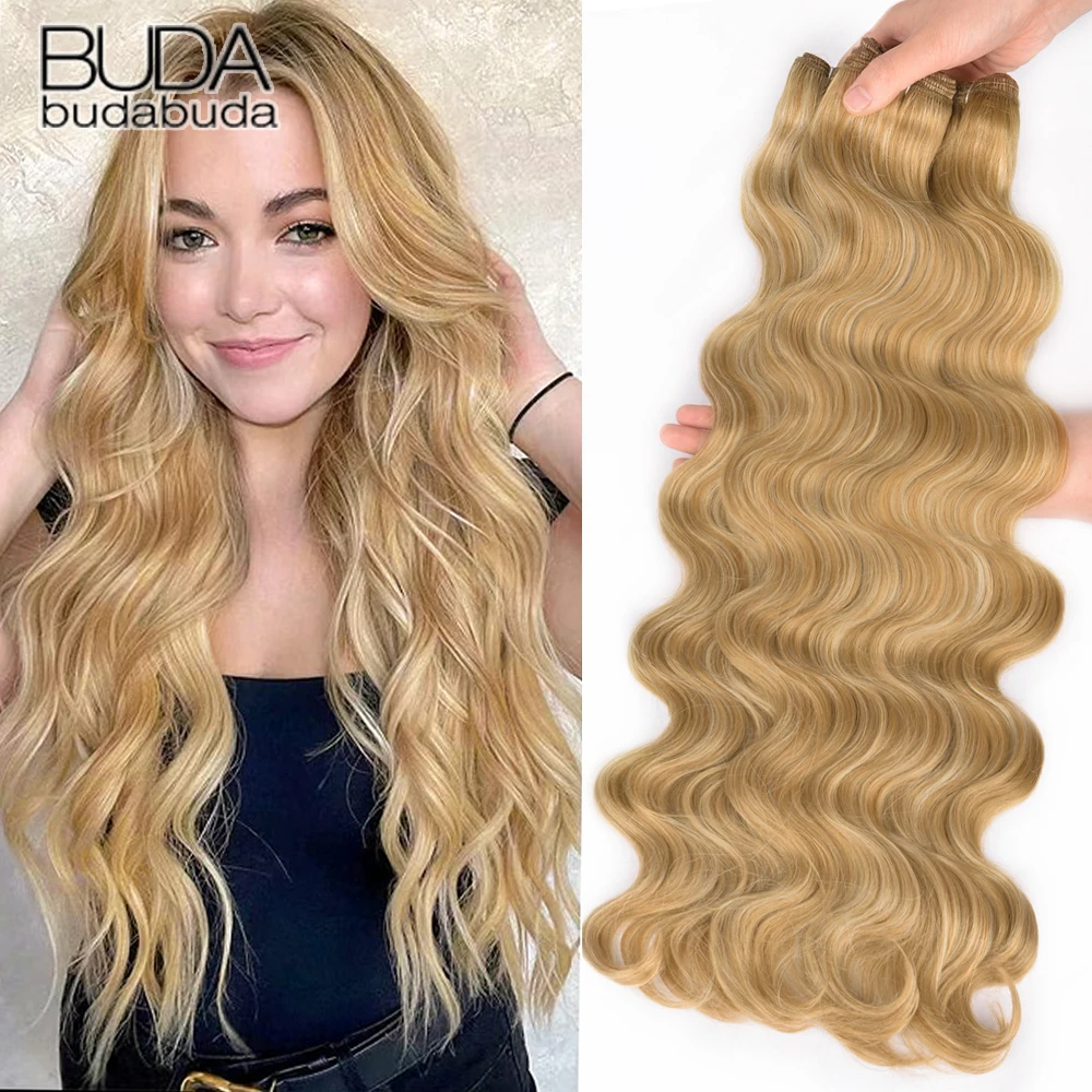 

Наращивание волос 22 дюйма, волнистые пряди 613, натуральные высокотемпературные синтетические волосы, омбре, густой хвост, свободное глубокое плетение