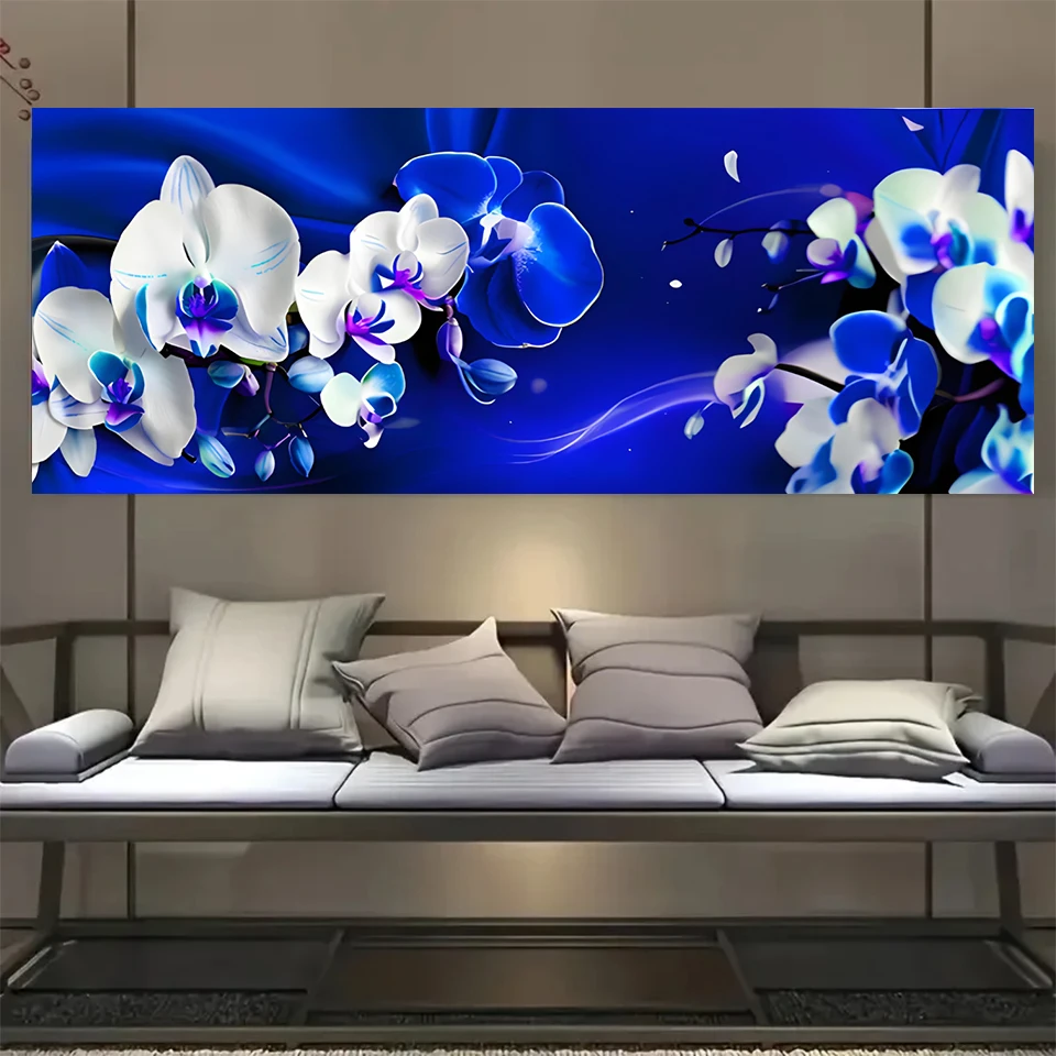 

Большая скандинавская синяя магнолия алмазная живопись полная квадратная круглая Алмазная вышивка мозаика натюрморт домашний декор 2025 подарок,