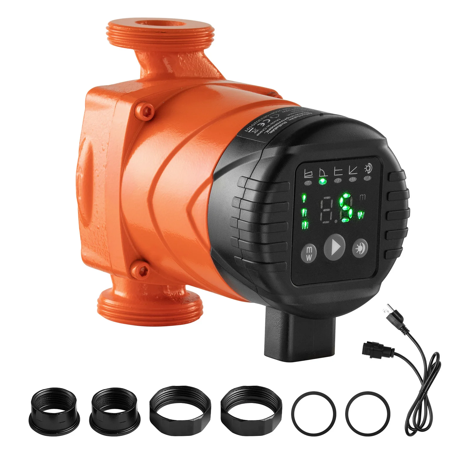 SucceBuy High Efficiency Circulator Pump 42/58/117 LPM 4/6/11m Max Lift Threaded Connection Check Valve for Home Heating System