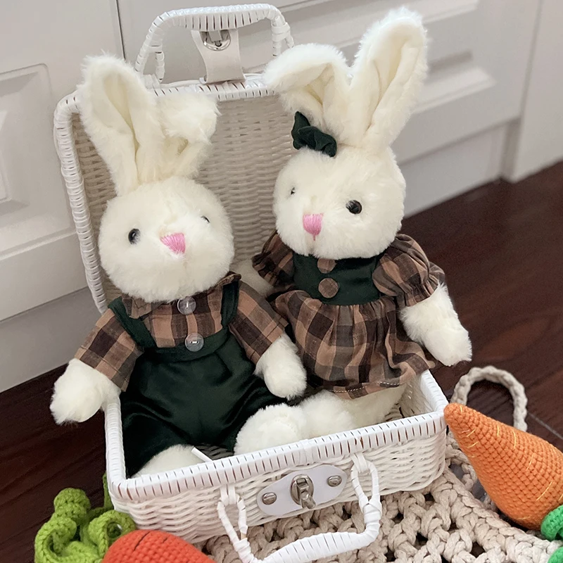 new Couple Little Rabbit Plush Toy Doll bunny with clothes Kid Doll Birthday Gifts kids Baby Accompany Toys Christmas gift