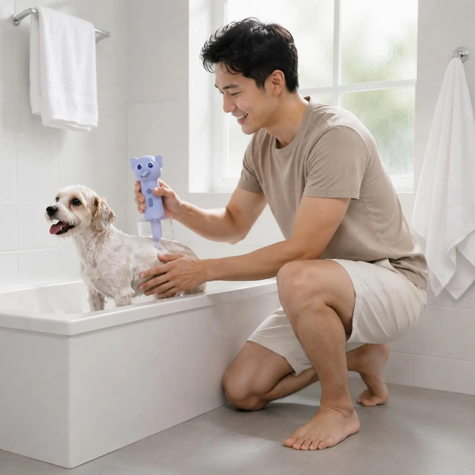 

Feline Dog Bath Foamer Easy to Use Pet Shampoo Foam Creator Electric Pet Foamer Rechargeable Household Cleaner Multi-Purpose