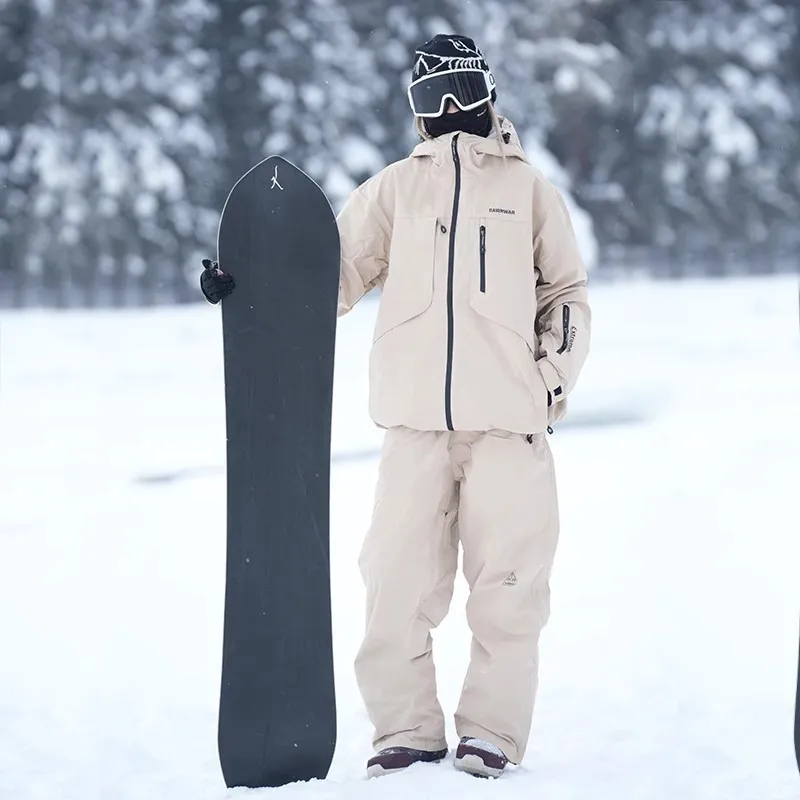 

New Winter Outdoor Ski Suit Set Men Double Board Waterproof Windproof Warm Breathable Women's Casual Loose Sports Ski Suit