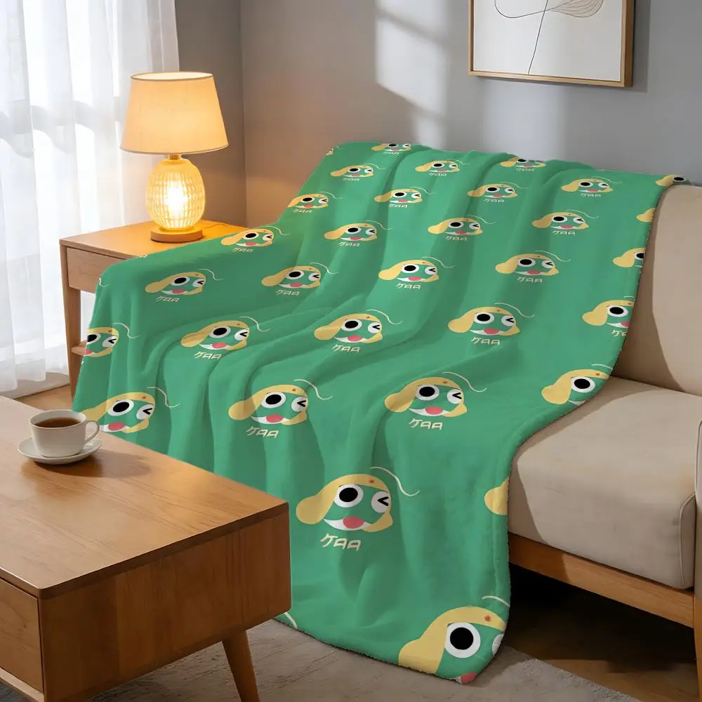 Throw High-Density Short Plush Blanket For Sofa Nap Air-Conditioned Room Soft Skin-Friendly K-Keroro Gunsou Frog