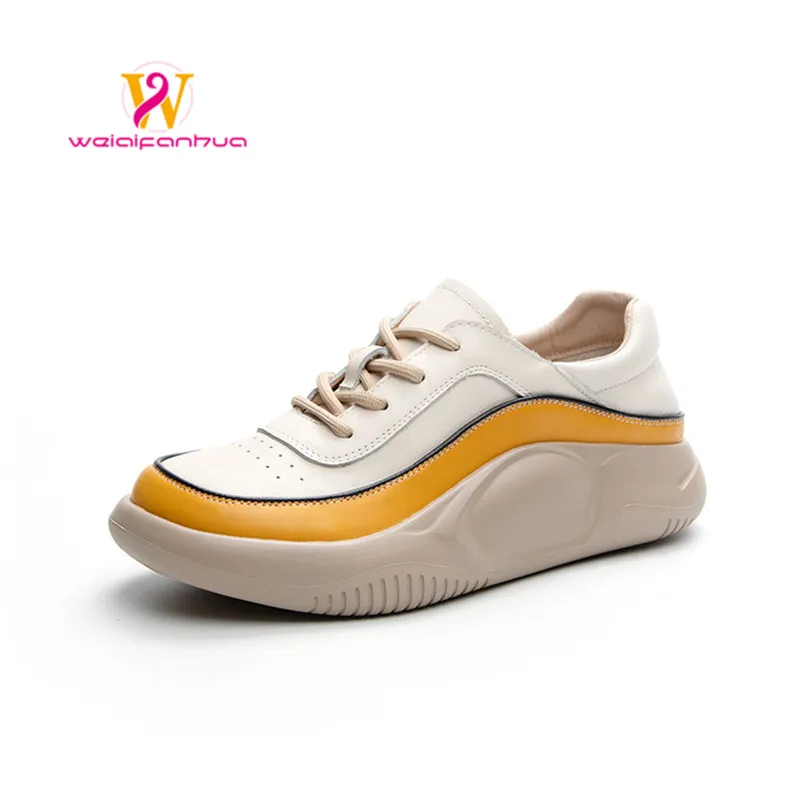 

Sneakers Women's First Layer Cowhide Casual Single Shoes 2023 Spring New Platform Small White Shoes Versatile Women's Shoes