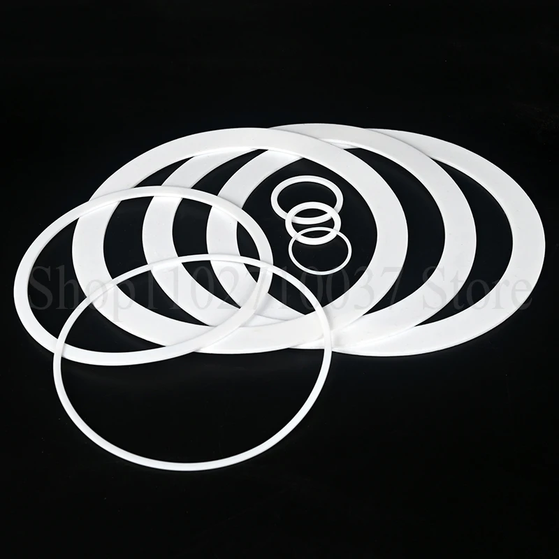 1-100pcs ID=6-426mm Thickness=2/3mm PTFE Gasket Flat Washer Flange Gasket High/Low Temperature Resistant Sealing Gasket