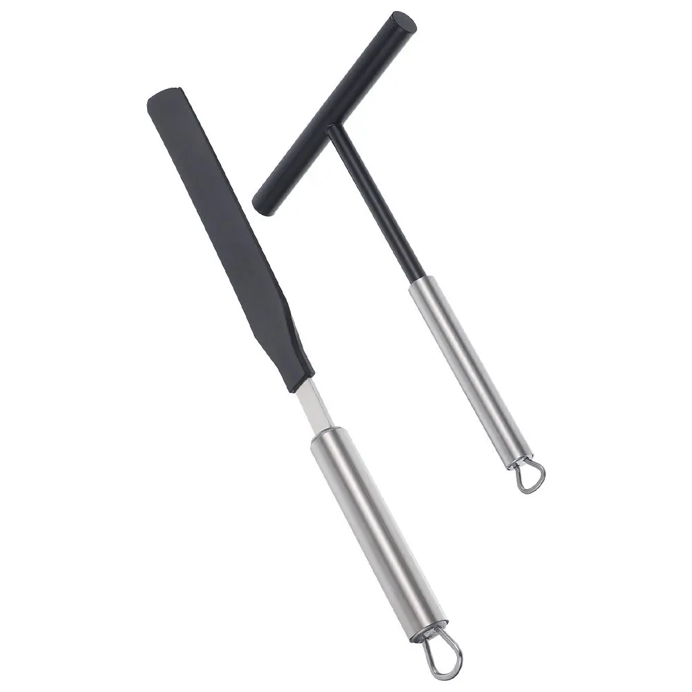 

1 set Crepe Spreader Tool Set Easy Operation Professional Pancake Maker Stainless Steel Egg Cake Stall Kitchen Barware Tools