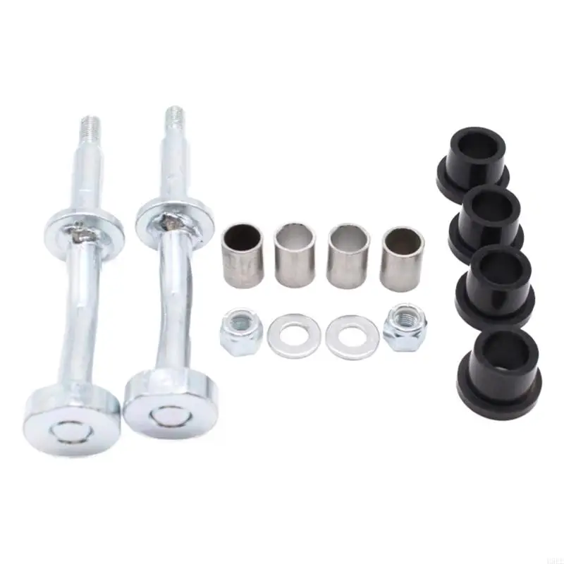 Front Suspension Control Hardware Set with Metal Construction & Threaded Pins, Sleeves, Flanged Bushings, & Washers H9EE