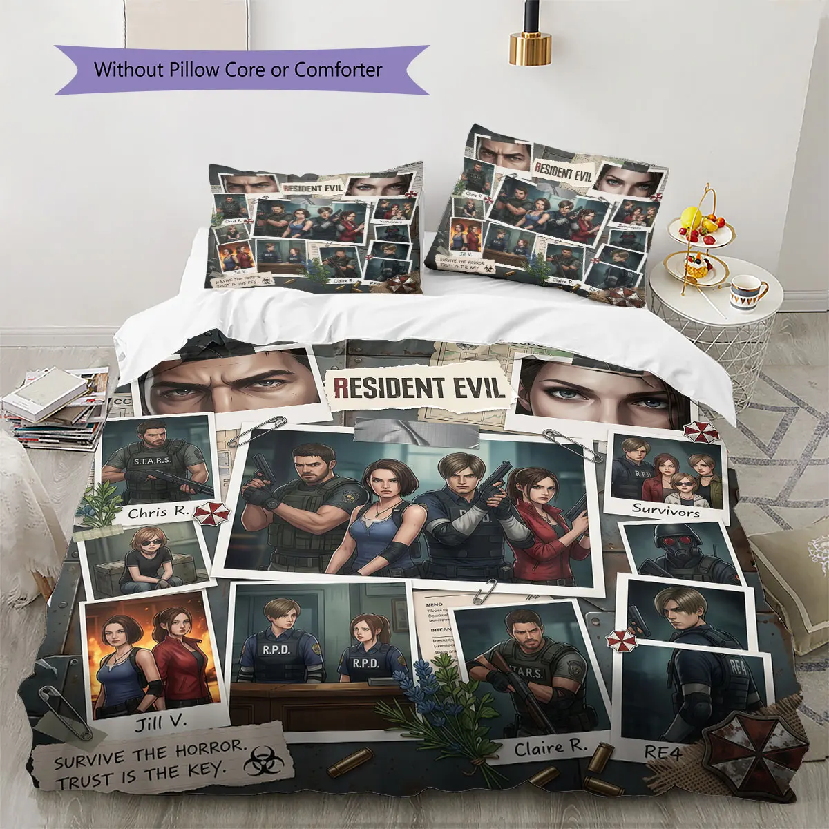 Resident Evil Soft Duvet Cover Children's Bedding Set,Extra Large Size Christmas Gifts Various Sizes Available -HE120
