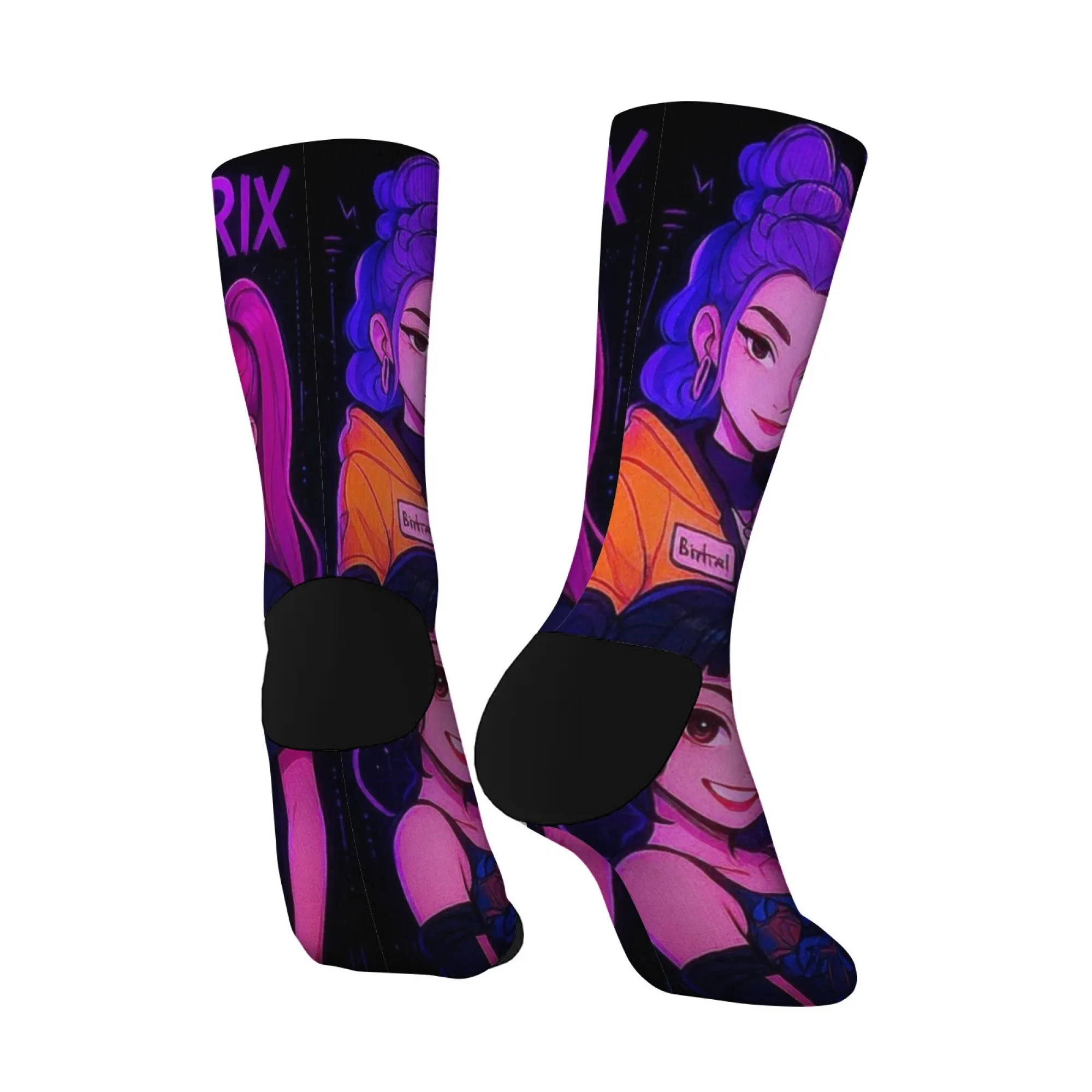 Calcetines unisex K-POP Hunter Girls Group Anime Crew, calcetines con estampado de patrón de moda, calcetines con tema de cultura de ídolo pop coreano para fanáticos
