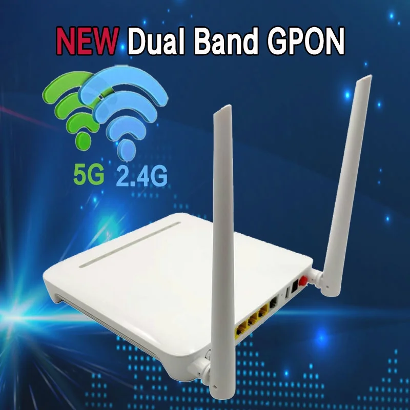 F673AV9 Dual band 4GE +2usb 5G WIFI  ONU Gpon Fiber FTTH ONT English Firmware Terminal Compatible with HW ZTE and a series of OL