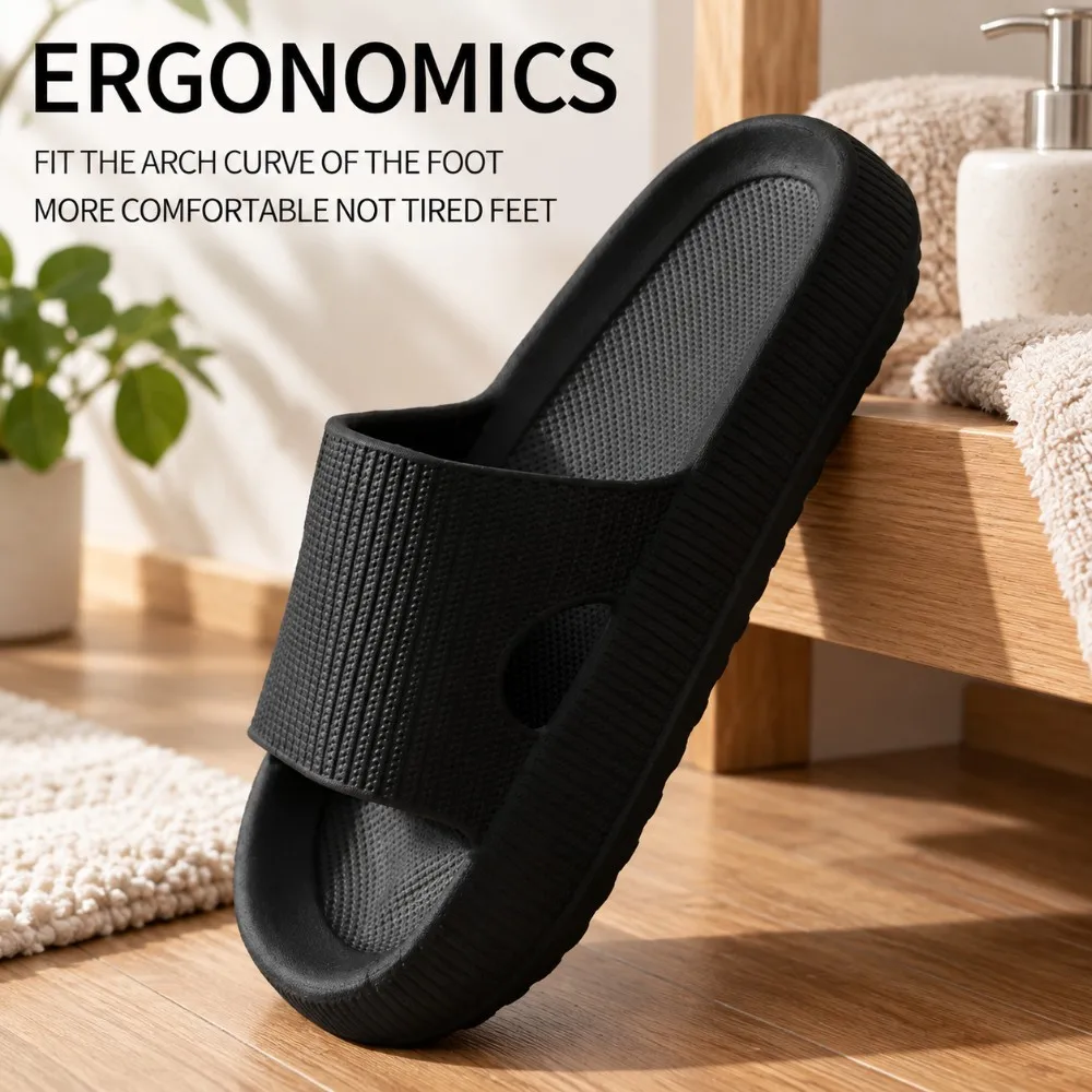 EVA Sandals Women and Men Home Slippers Can Wear for Summer, Simple Thick-soled Non-slip Casual Indoor Bathroom Shower Footwear