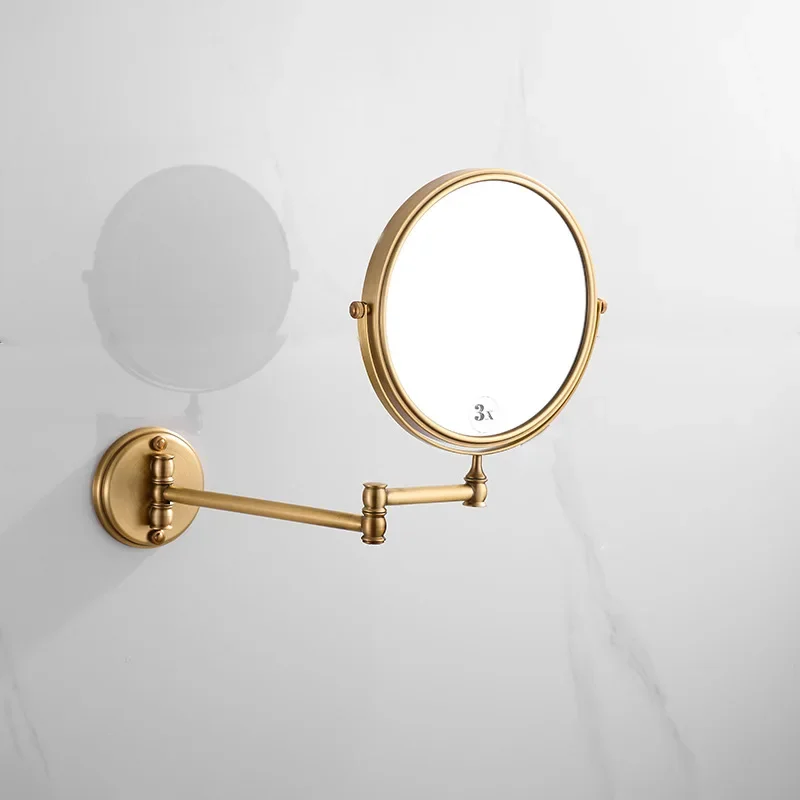 Antique Brass Bath Mirrors 3 x Magnifying Mirror of Bathroom Makeup Mirror Folding Shave 8