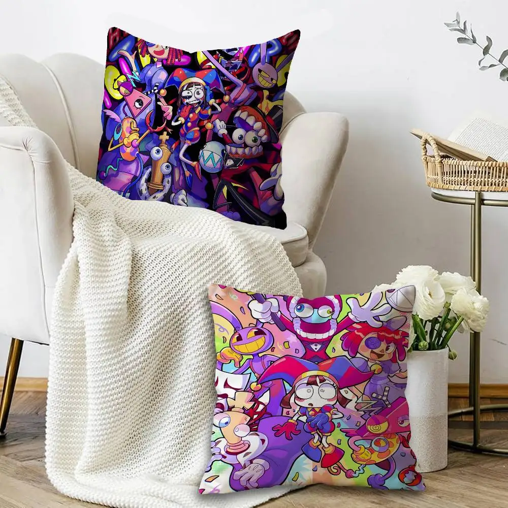 Cartoon T-The A-Amazing D-Digital C-Circus Cushion Cover Inches Farmhouse Decor Home Throw Pillow Covers For Couch Decorations