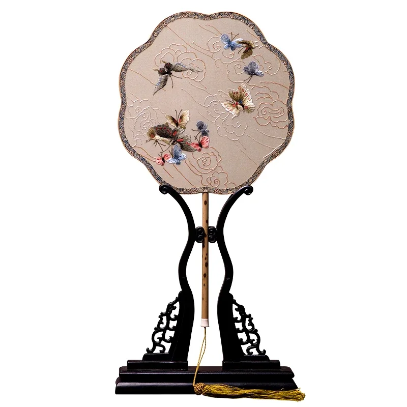 

Fan embroidery handmade Suzhou embroidery ancient Hanfu cheongsam round fan