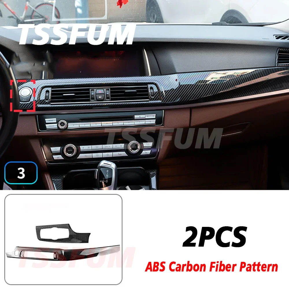 Car Interior Carbon Fiber Sticker Gear Shift Panel Cover Trim For BMW 5 Series F10 F11 F07 2011 2012 2013 2014 2015 2016 2017