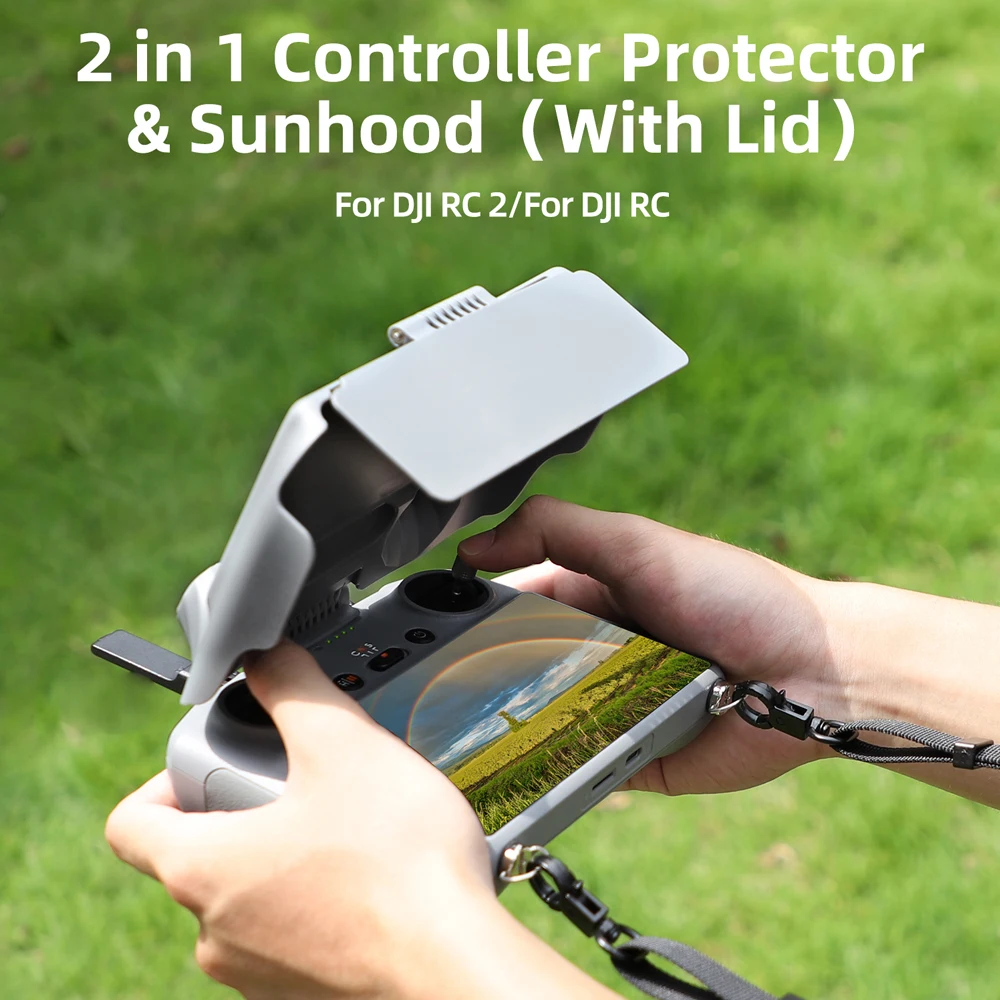 Sunnylife RC 2 Sunhood Joysticks Protector Sunshade for DJI Mini 4 Pro/Air3/Flip RC 2/1 Remote Controller Full Screen Protection