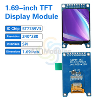 1.69 Inch TFT LCD Screen Module ST7789V3 SPI Interface Rounded Corner Design Ultra Thin 240x280 Resolution Color Display