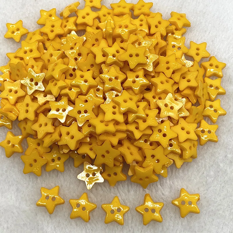 Five-Pointed Star Resin Sewing Buttons, Multicolour