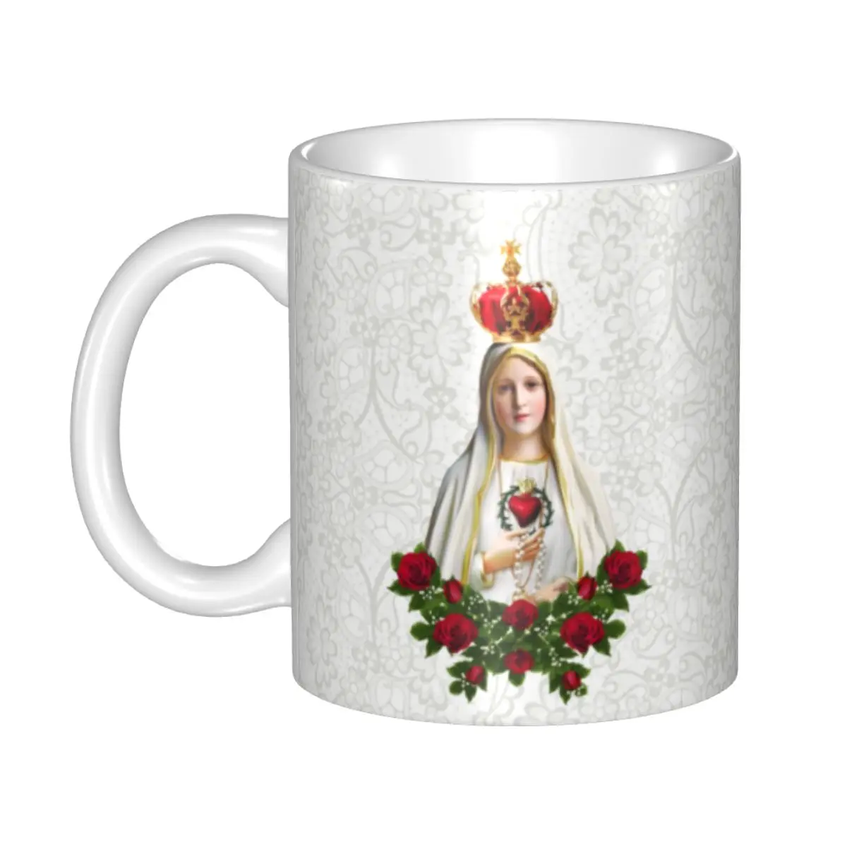 

Our Lady Of Fatima Virgin Mary Mug Custom Portugal Rosary Catholic Coffee Ceramic Mug Cup Creative Present