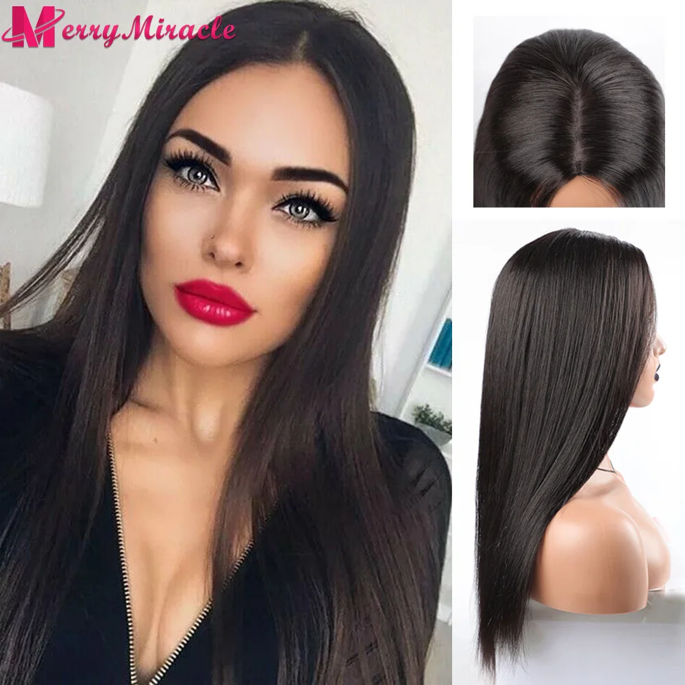 Long Synthetic Wig Heat Resistant Synthetic Straight Wigs for Women Synthetic Long Black Hair Wigs Fake Scalp Free Part Wig