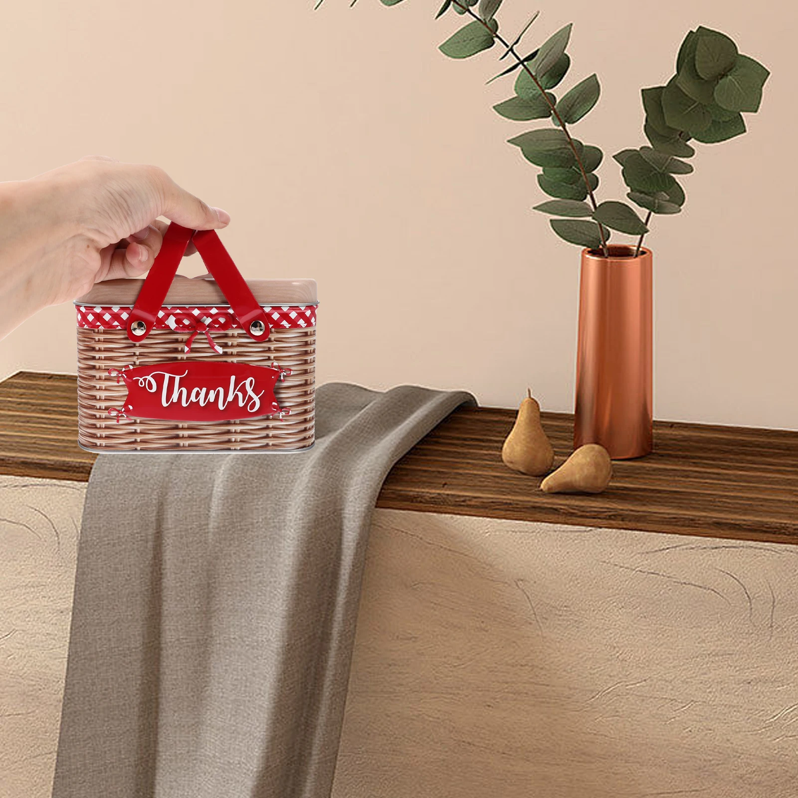 

Cake Snack Tin Pastry Boxes Metal Cookie Container Iron Food Portable Rectangle Gift Tin Storage Box H Decorative